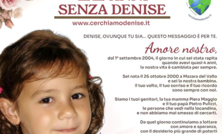 Denise Pipitone, 22 anni dopo il dolore di mamma Piera: “Non sei mai stata dimenticata”